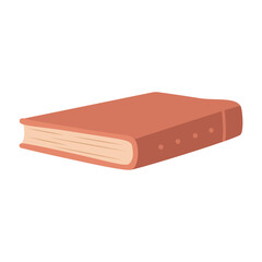 The book is bound in pink. Vector illustration in flat style.