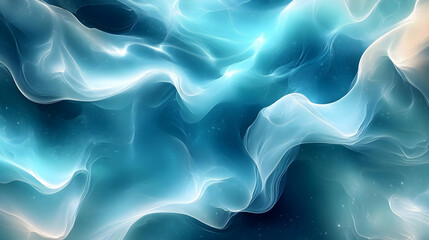 Obraz premium Abstract Blue Waves Flowing Dynamically, Serene Visuals for Relaxation