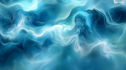 Fluid Blue Abstract Art: Swirling Hues, Serene Motion, Digital Design