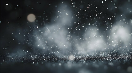 Obraz premium Glimmering Dust: Shimmering Particles Dance in Dark