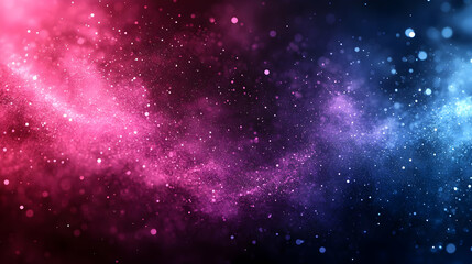 Naklejka premium Pink & Blue Glitter Particles Flow Dynamically Across Dark Background