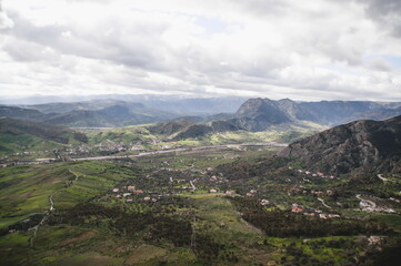 view of the mountains in Gerace in Calabria