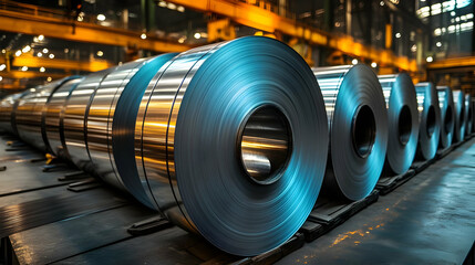 Fototapeta premium Steel Coil Manufacturing: Processes & Applications in Modern Industry