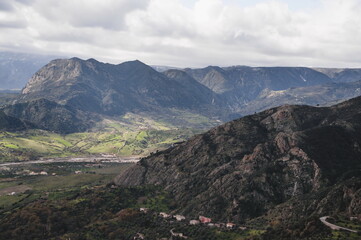 view of the mountains in Gerace in Calabria