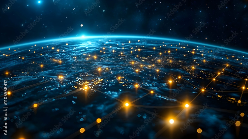 Poster global network: illuminating connections across earth's surface