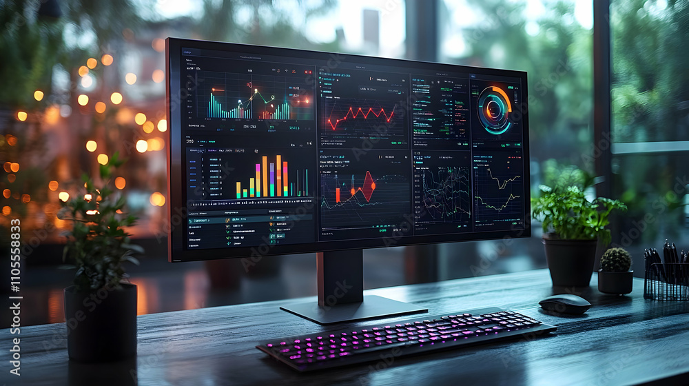 Poster analyze data charts & graphs: visualize market trends efficiently