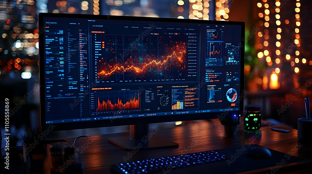 Poster analyzing data trends: visualizing insights & growth strategies for business success