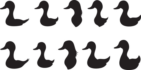 Duck Head Vector Silhouette