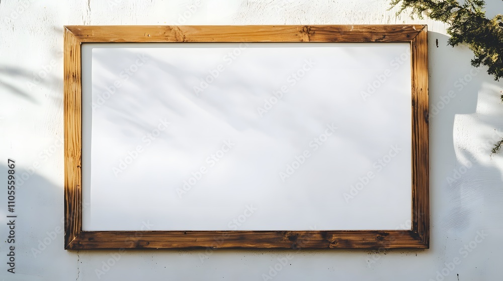 Poster 2. an empty whiteboard with a wooden frame and a clear open space in the middle