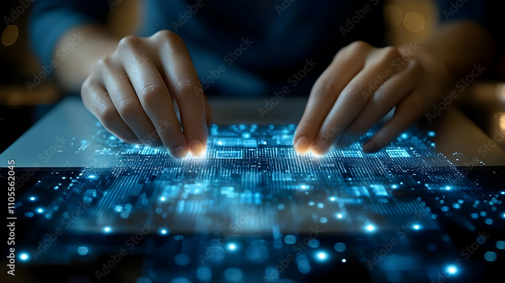 Poster interactive digital interface: exploring futuristic technology