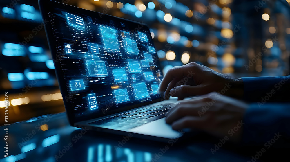 Poster data analysis: exploring visualizations on laptop screen