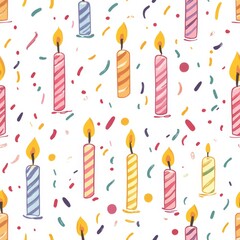 Birthday Candles Seamless Pattern Design