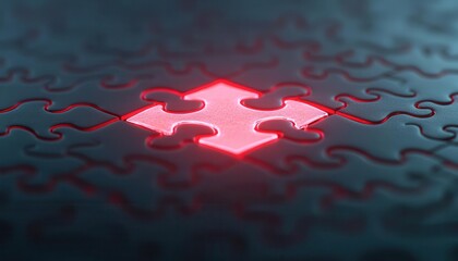 A fragmented puzzle in mid-assembly, with a glowing final piece that brings everything into focus
