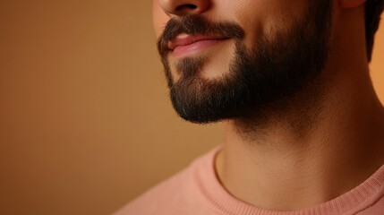Obraz premium Close-Up of a Smiling Man with Beard