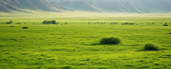 Obraz premium Lush Green Landscape with Rolling Hills and Mountains