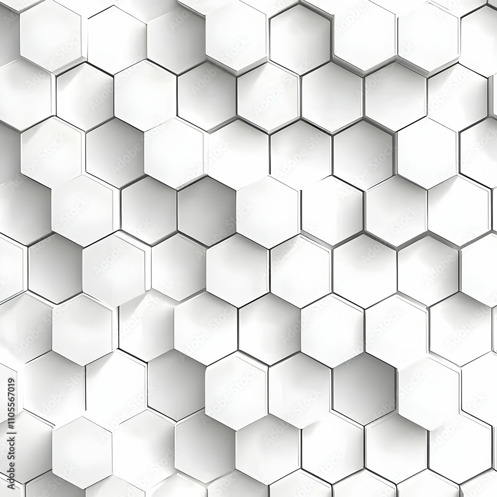 Aufkleber abstract white background with hexagonal patterns. background of geometric shapes for design, concep