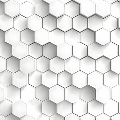 Fototapeta premium Abstract white background with hexagonal patterns. Background of geometric shapes for design, concept, and technology 