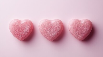 Obraz premium Minimalist Pink Hearts Illustration on White