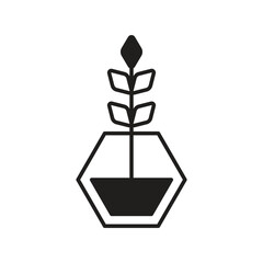 plant glyph icon with white background vector stock illustration