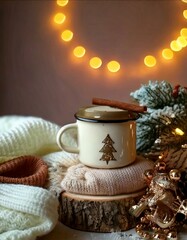 Fototapeta premium Colorful combinations and sock cup ornaments with New Year's concept 