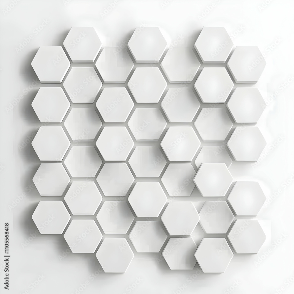 Poster abstract white background with hexagonal patterns. background of geometric shapes for design, concep