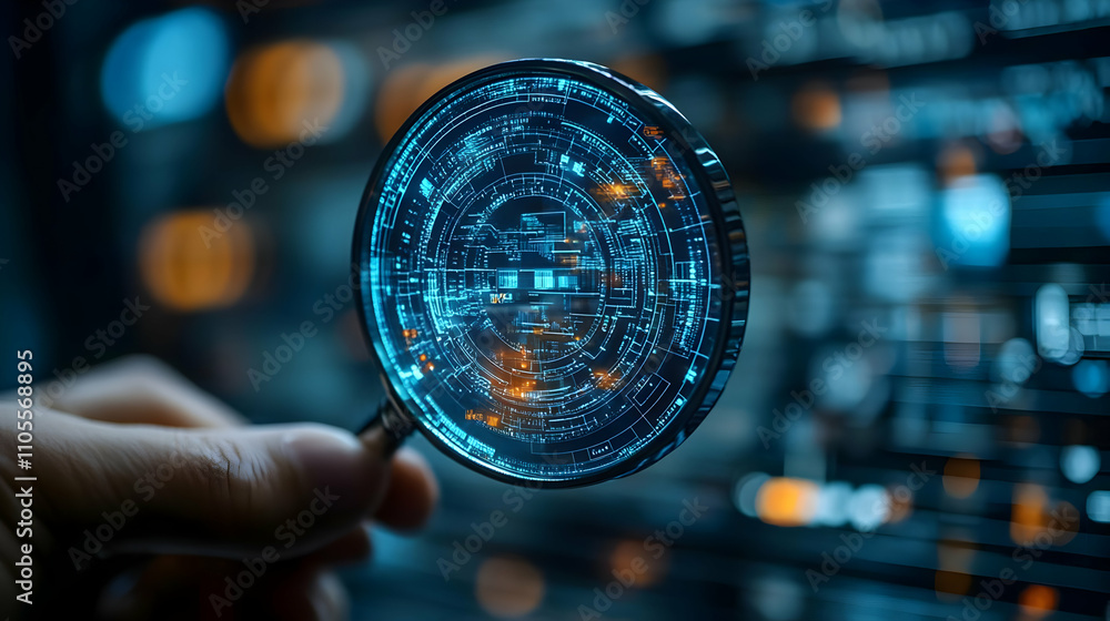 Poster digital data: unveiling insights with magnifying glass technology