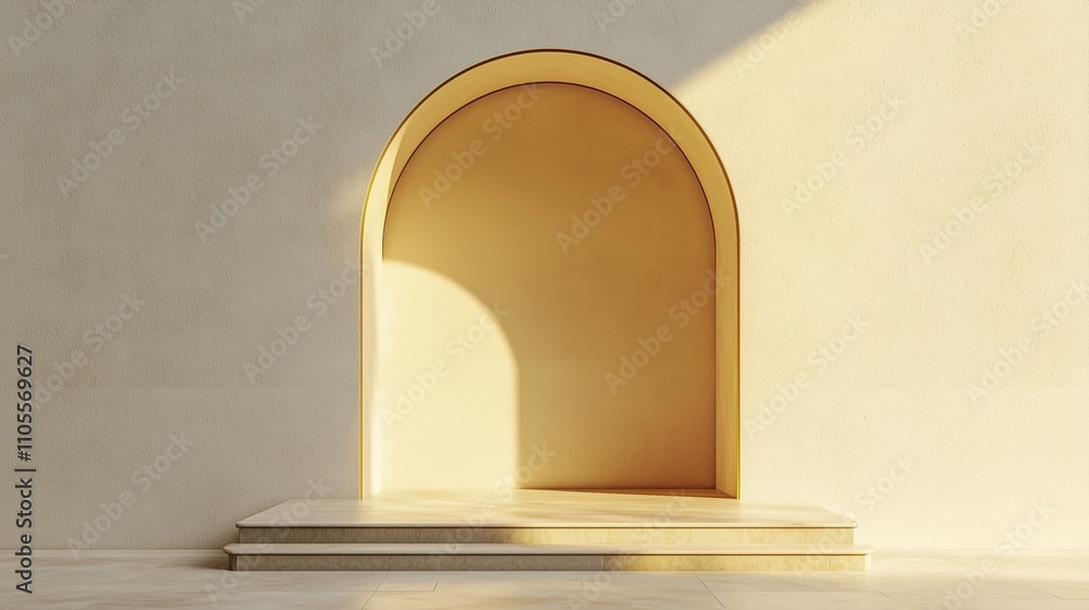 Poster minimalist arch in soft light setting