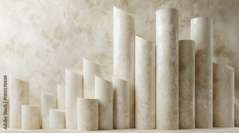 Poster abstract cream columns displaying growth