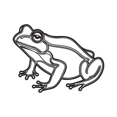Realistic frog outline on a lily pad coloring page, perfect for kids' art projects and nature learning