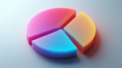 Colorful 3D Pie Chart Graphic Illustration