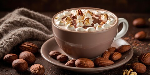 cup of coffee and chocolate cookies