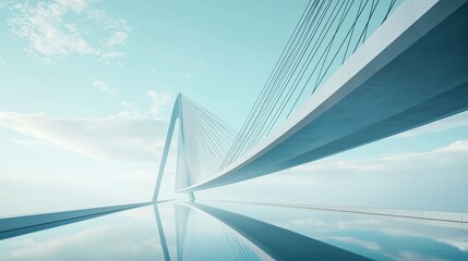 Modern Architectural Bridge Against Sky