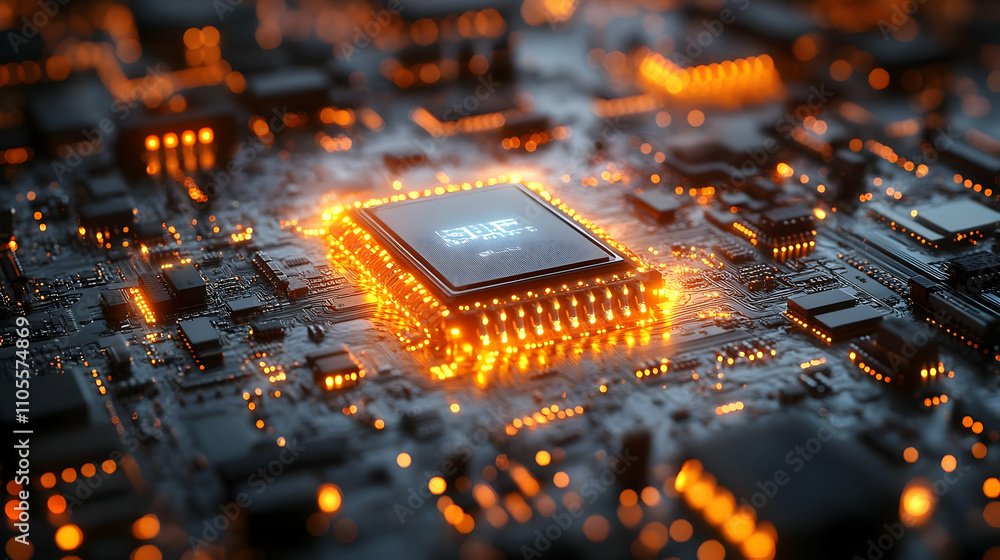 Poster exploring microchip technology: circuits & innovation