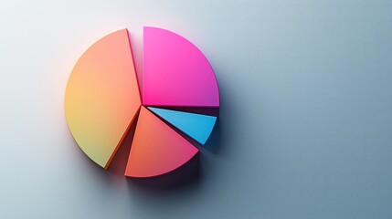 Obraz premium Colorful 3D Pie Chart on Modern Surface