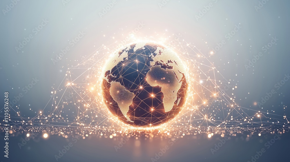 Aufkleber digital global network connection concept