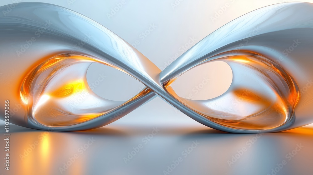 Poster abstract infinity loop shape with light