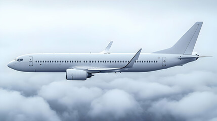 Obraz premium Airplane Soaring Above Clouds: Flight Journey