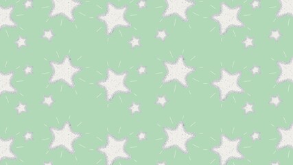Background pattern, stars and sun, green tone, Christmas