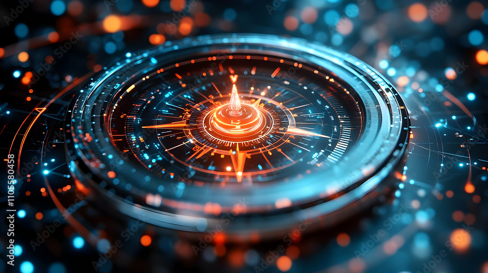 Poster futuristic compass: navigate your future with precision and style