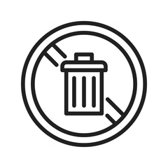 No Littering Icon vector image. Suitable for use on web apps, mobile apps, and print media.