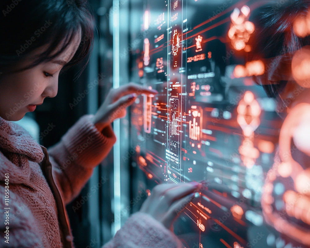 Poster ai generates innovative technology insights urban environment digital interaction futuristic viewpoi
