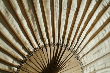 Elegant Bamboo Hand Fan Close Up Detail