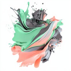 Fototapeta premium Vibrant abstract paint splash with rich gold,dusty blue, blush, soft tan colors and dynamic movement