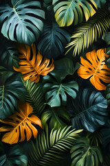 Naklejka premium Tropical Leaf Illustration Lush Greenery Background