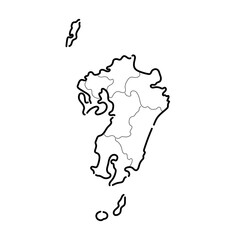 手書きのシンプルな九州地方_02