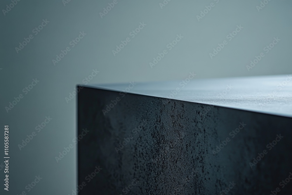 Aufkleber A minimalist depiction of a textured black cube's corner, reflecting a modern artistic style with focus on simplicity and geometry in its presentation.