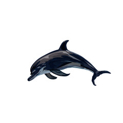 illustration of dolphin jumping without background