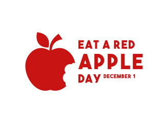 Vector Illustration of Eat a Red Apple Day. December 1. White background.