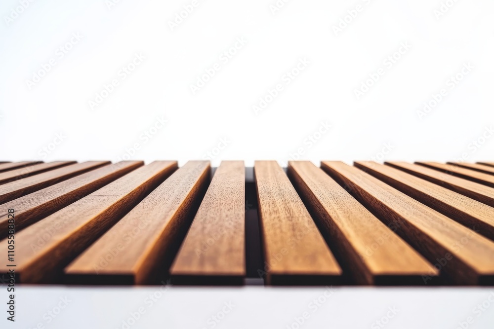 Leinwandbilder wooden slats are arranged in a neat geometric pattern against a white background, emphasizing a mini
