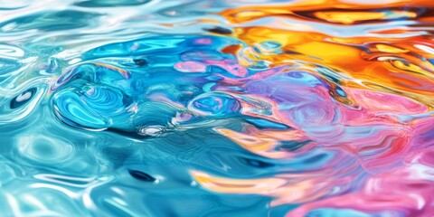 Abstract Colorful Liquid Swirl Vibrant Fluid Art Background